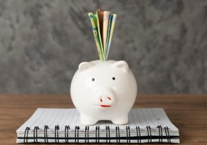 Ein Sparschwein mit Geldscheinen steht auf einem Notizbuch – symbolisches Bild für finanzielle Vorsorge, in dem auch die Rolle der Gewerkschaften beim Schutz der Arbeitnehmerinteressen und bei Lohnverhandlungen thematisiert werden kann.